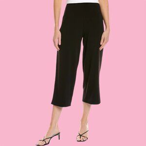 Joan Vass New York Black Wide Leg Cropped Pants Women's Size XS